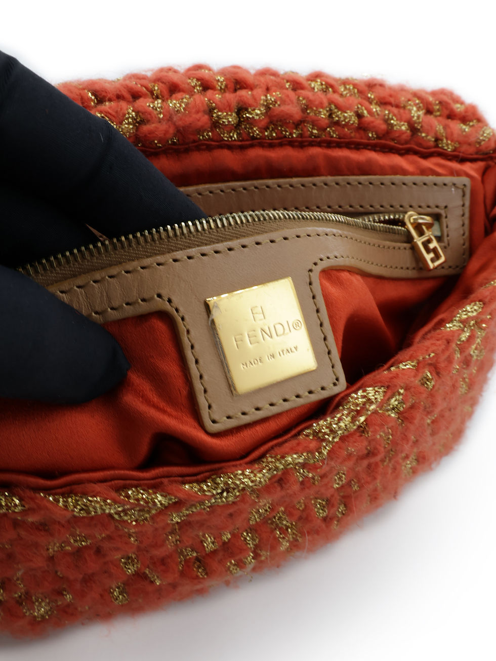 Thumbnail: Fendi Baguette Knit Shoulder Bag