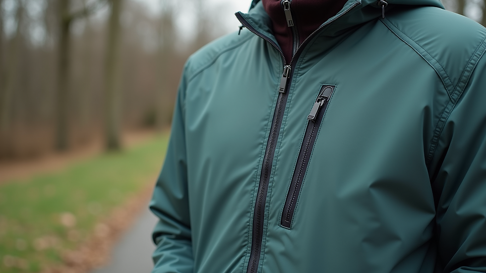 Close-up view of a lightweight spring jacket