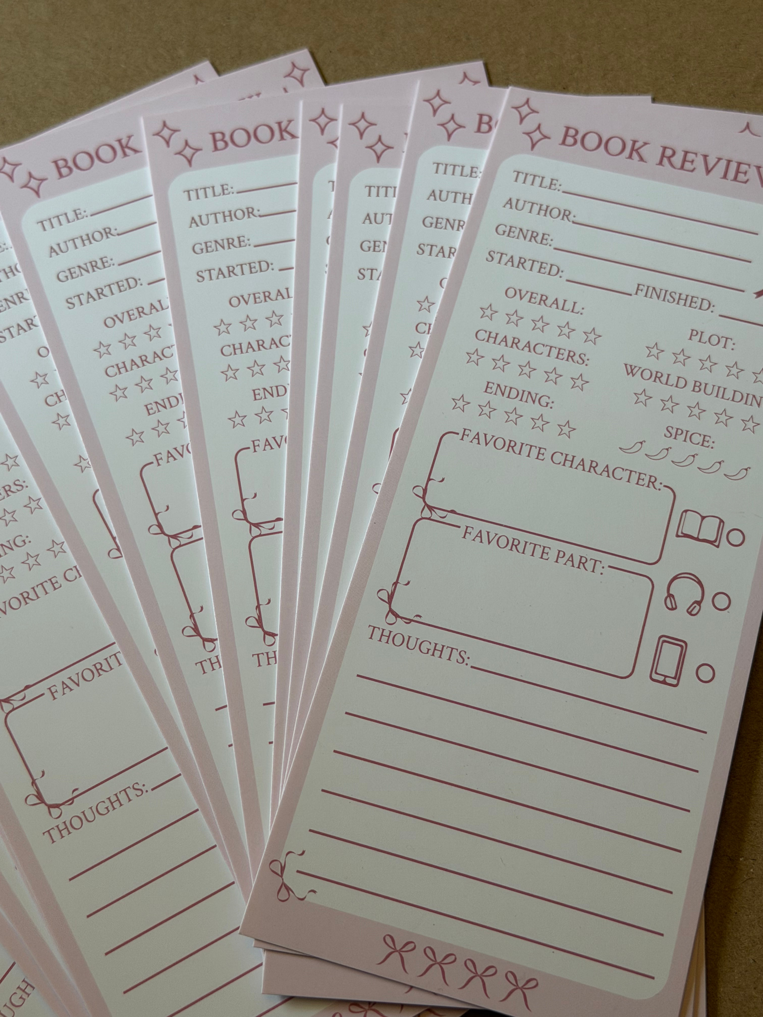 Book Review Cards (set of 5)