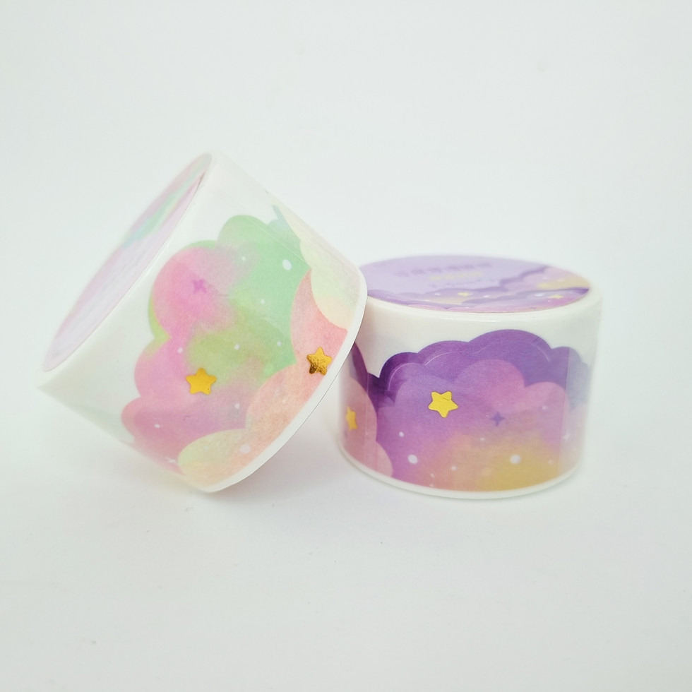 Miniatura: Washi Tape Nuvens e Estrelas Lilás
