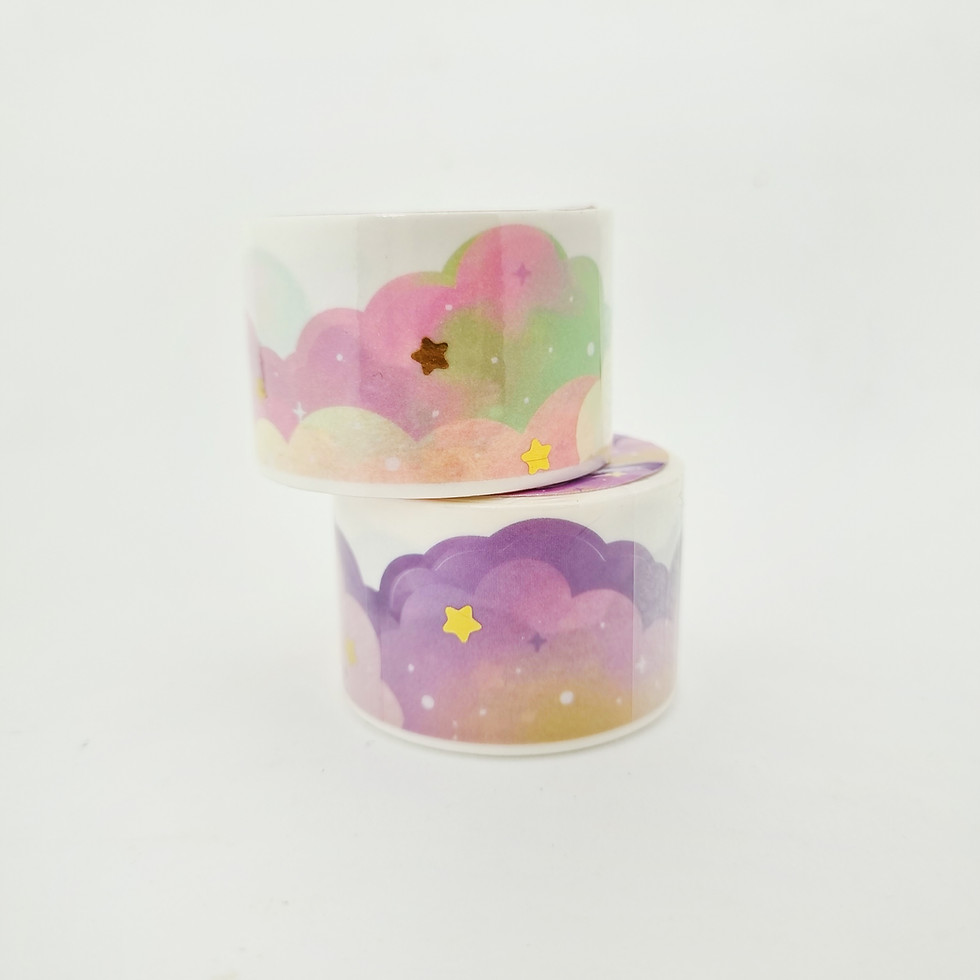 Miniatura: Washi Tape Nuvens e Estrelas Rosa