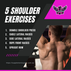 Black Red Gym and Fitness Best Shoulder Exercises Instagram Post