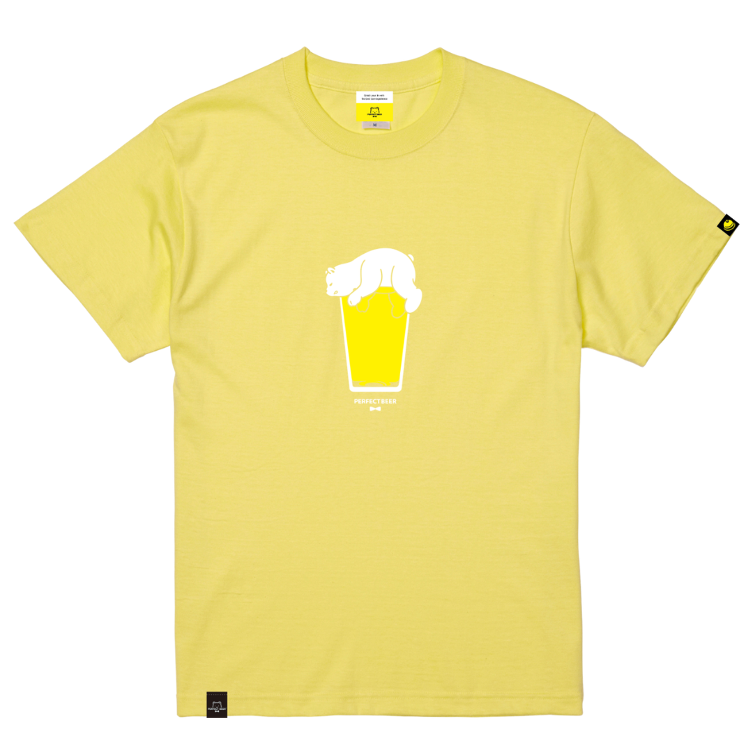 おやすみビアッくまTシャツ~ライトイエロー~