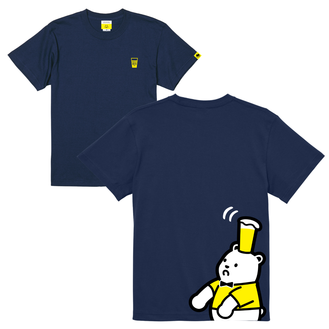 ひょっこりビアっくまTシャツ〜インディゴ〜