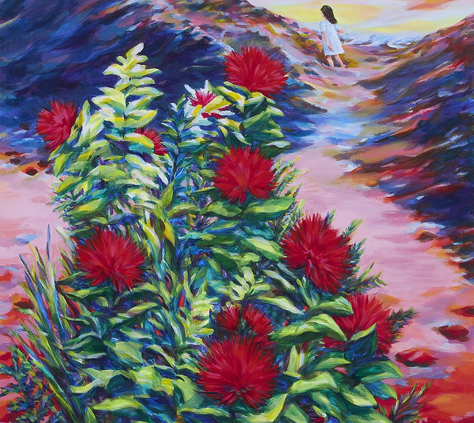 김상경-crop-소녀와 레후아와 빨간새2-91×72.7-acrylic on canvas-2023-min.jpg