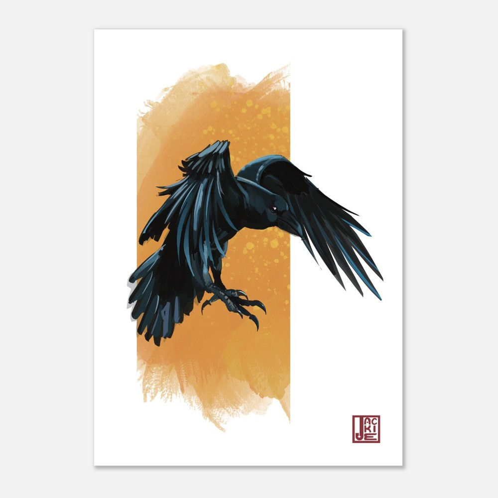 Raven on Yellow