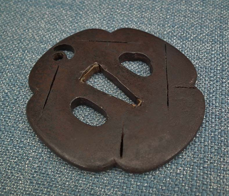 Thumbnail: Antique Edo Japanese Samurai Sword Katana Tsuba Signed Masatoshi