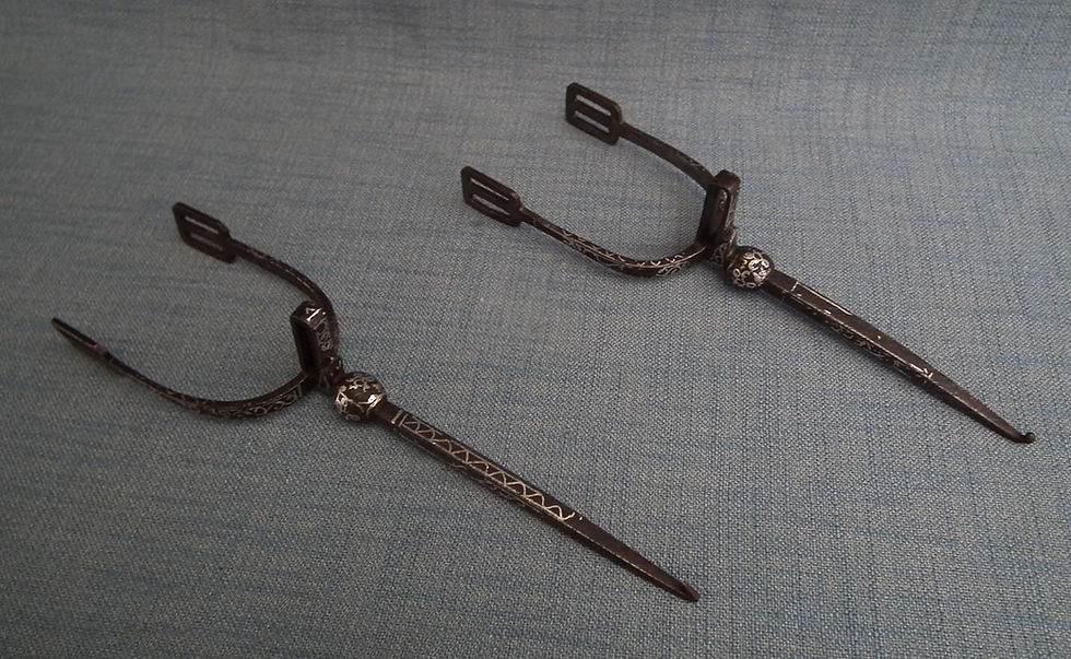 Thumbnail: Antique 18-19th Century Islamic Ottoman North Africa Arab Silver Inlaid Iron Pri