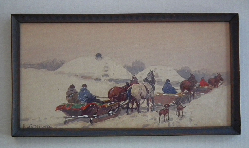 SOLD Antique Polish Watercolor Painting by Adam Setkowicz Poland