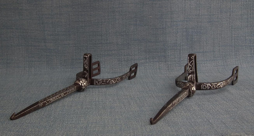Thumbnail: Antique 18-19th Century Islamic Ottoman North Africa Arab Silver Inlaid Iron Pri