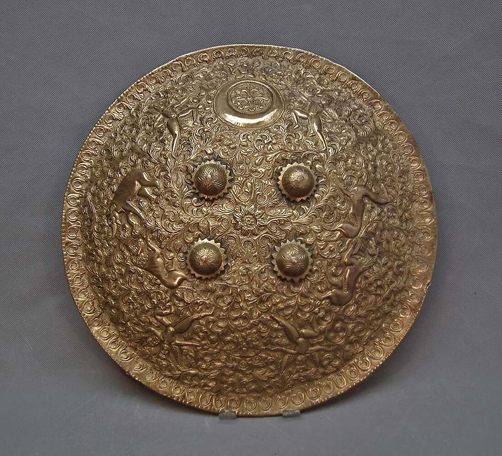 Antique 19th Century Indo Persian Brass Shield North-West India