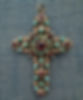 Antique Austro-Hungarian Gilt Silver Enameled and Jeweled Cross Pendant In Renaissance Revival Style