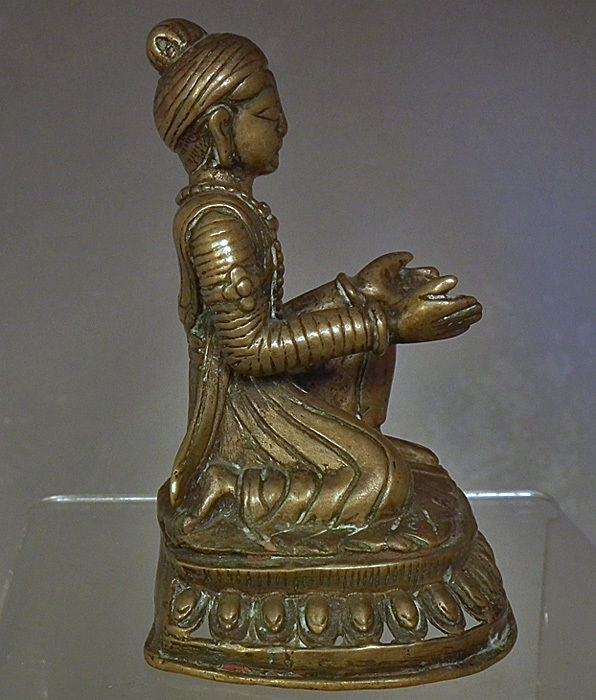 Thumbnail: Antique Nepalese Newari Bronze Donor Figure 17th -19th Century Nepal