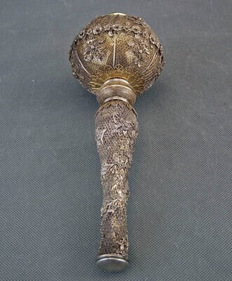 Antique 18th Century Silver Gilt Filigree Indian Royal Scepter Mace Mughal India