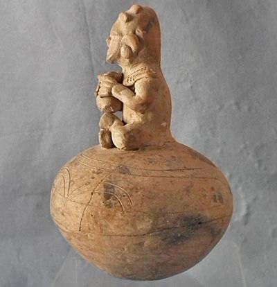 Thumbnail: Ancient Pre Columbian Effigy Vessel Ceramic