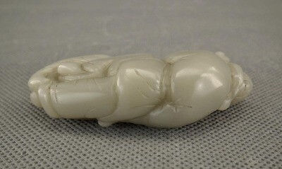 Thumbnail: Antique Chinese Qing Dynasty Jade Pendant of Immortal with Fish