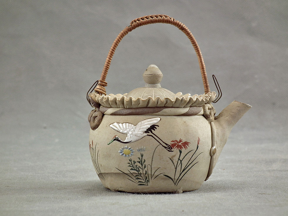 Thumbnail: Antique Japanese Maji Period Banko Ceramic Miniature Teapot