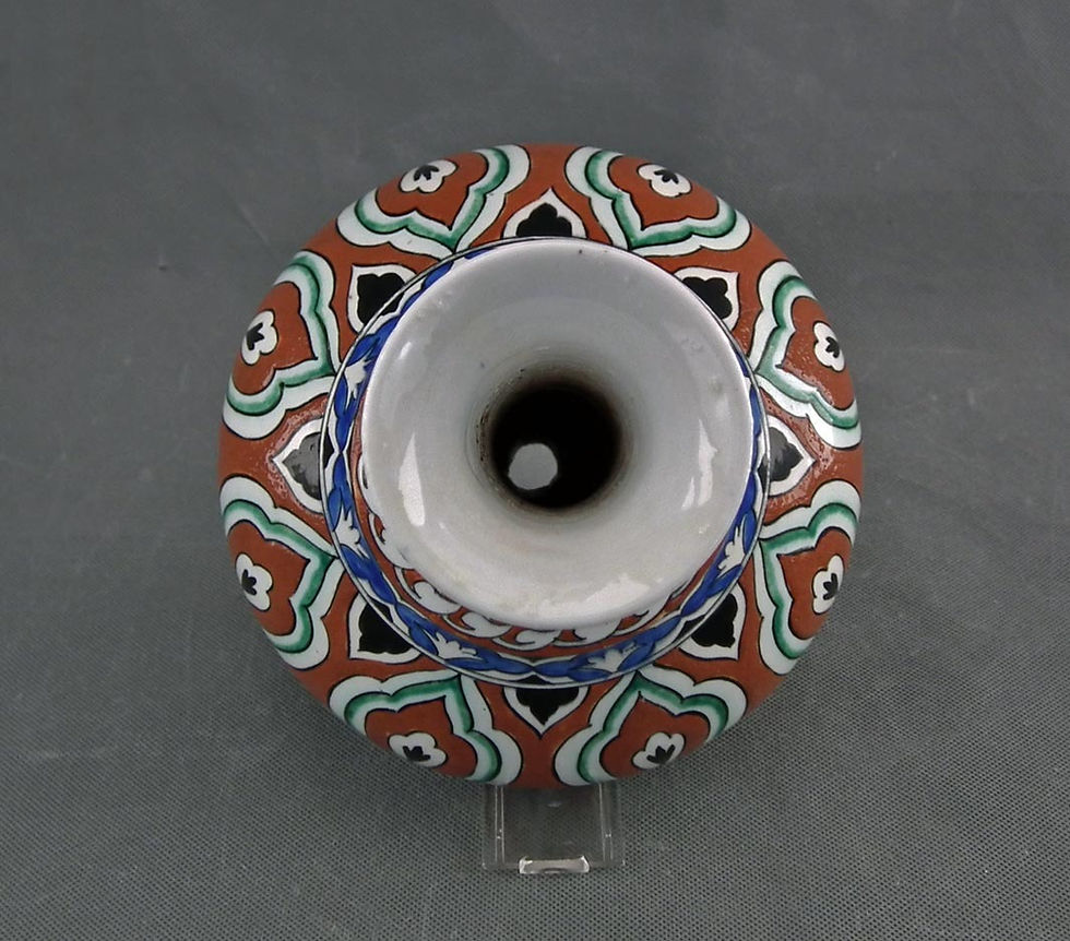 Thumbnail: Antique Samson Ceramic Vase In Turkish Ottoman Iznik Style Islamic Bottle Surahi