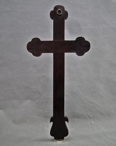 Antique 18th Century Chinese Mother-of-Pearl Inlaid Wood Cross