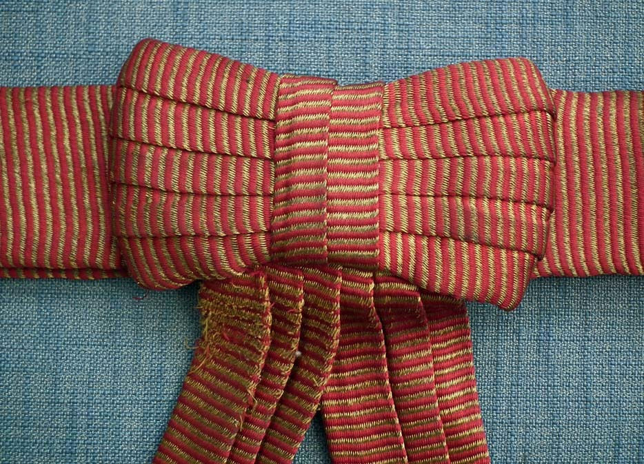 Thumbnail: British Scots Guards Officer’s Gold And Crimson Dress Waist State Sash Belt