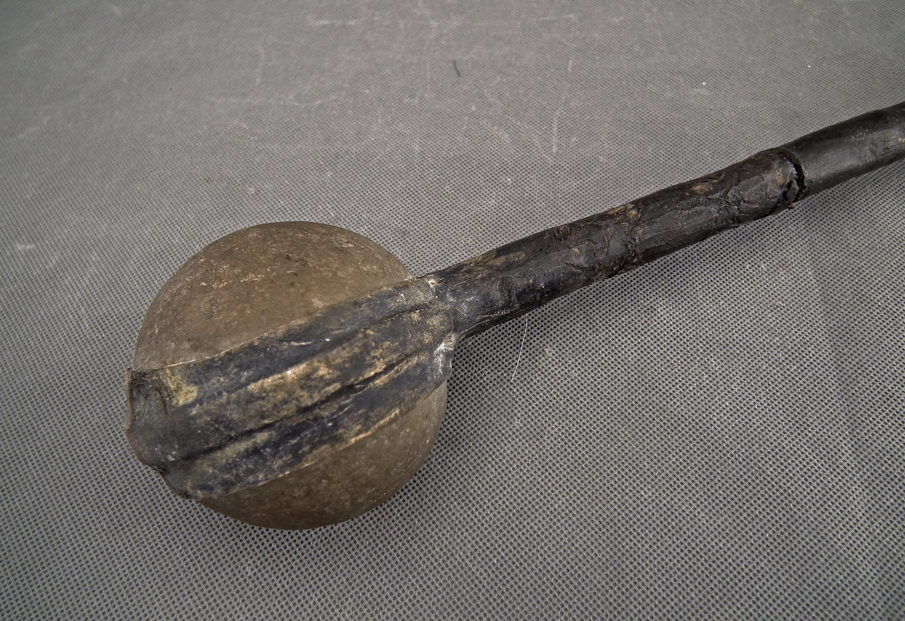 Antique Native American Plains Indian Stone War Club with Beaded Ornament