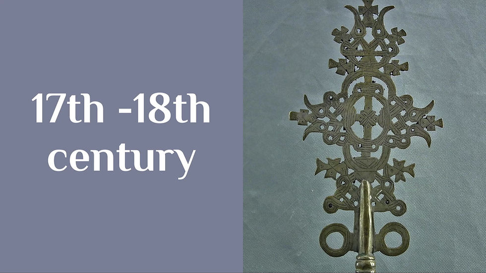 Thumbnail: Antique Ethiopian Coptic Cross 17th -18th century Ethiopia Solomonic Dynasty