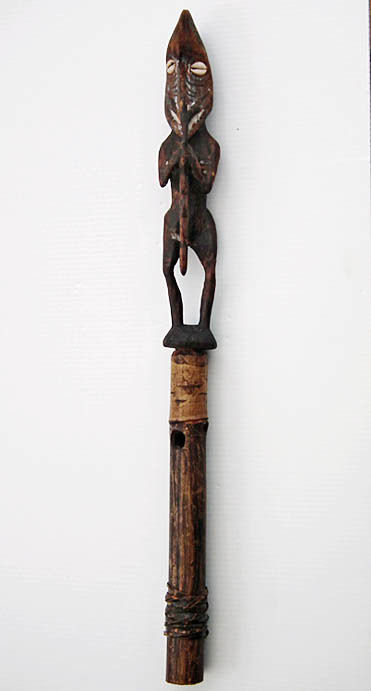 Thumbnail: Tribal Oceanic Papua-New Guinea Sepik River Lime Container Spirit Playing Flute