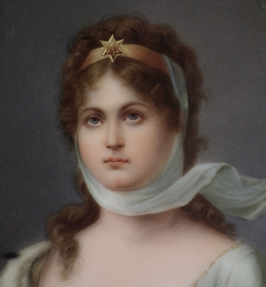 Thumbnail: Superb Antique Hand Painted German porcelain Plaque  of Queen Louise of  Prussia