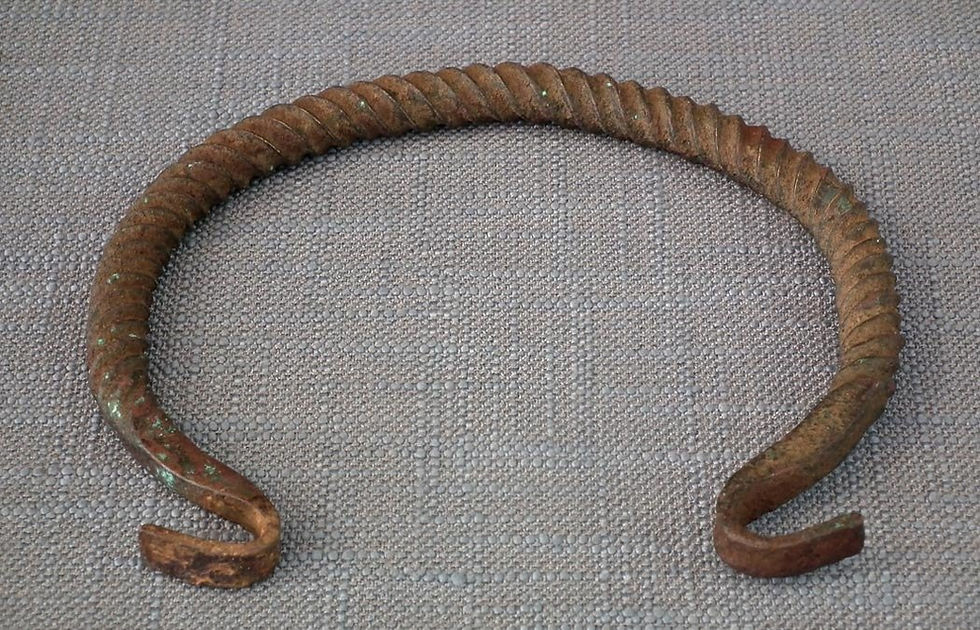 Thumbnail: Ancient Celtic Bronze Torc - Torque 7th-3rd century B.C. Necklace