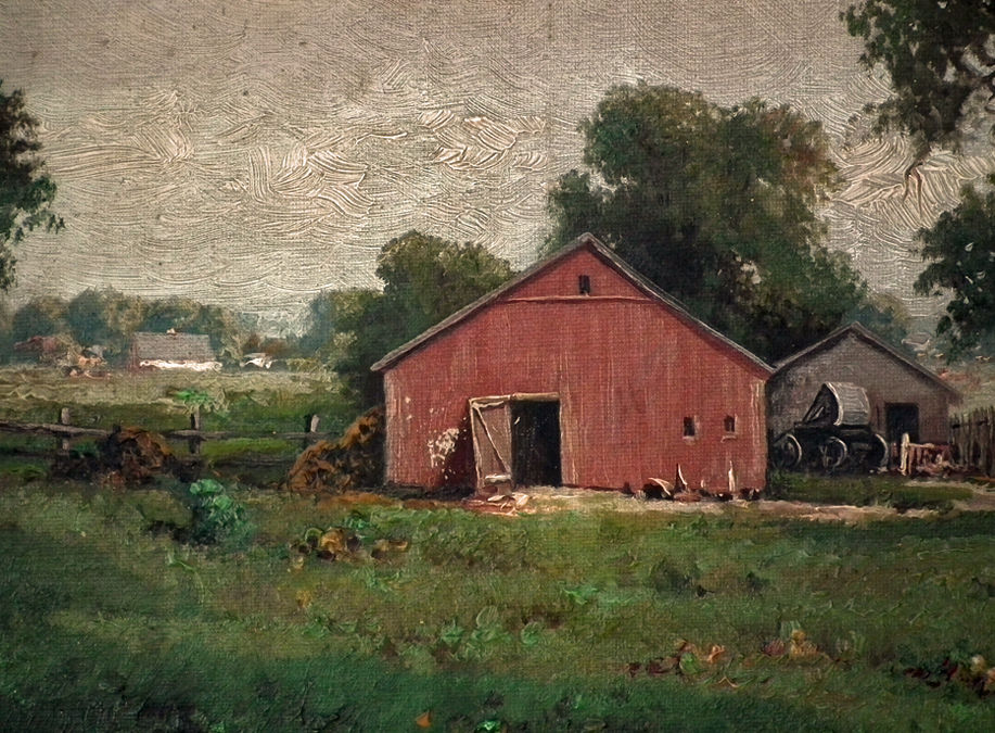 Thumbnail: Antique American Oil Painting By Illinois Artist Lillian Hulsmann Dated 1913
