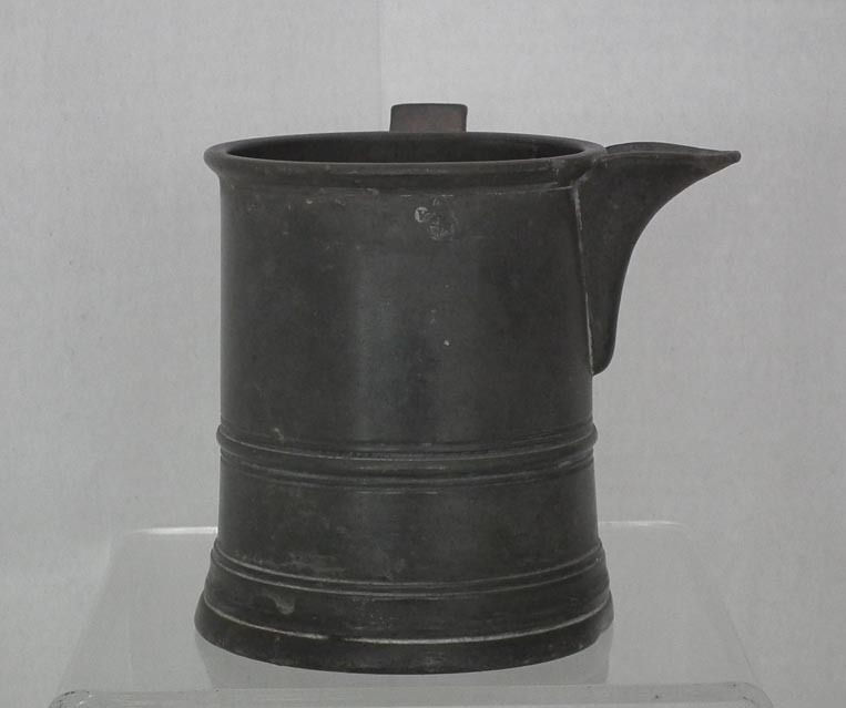 Thumbnail: Antique 19th Century Victorian British Spouted Pewter Pint Tankard