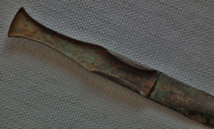 Thumbnail: Ancient Luristan Babylonian Type  Bronze Sword Dagger circa 1200 -1000 BC