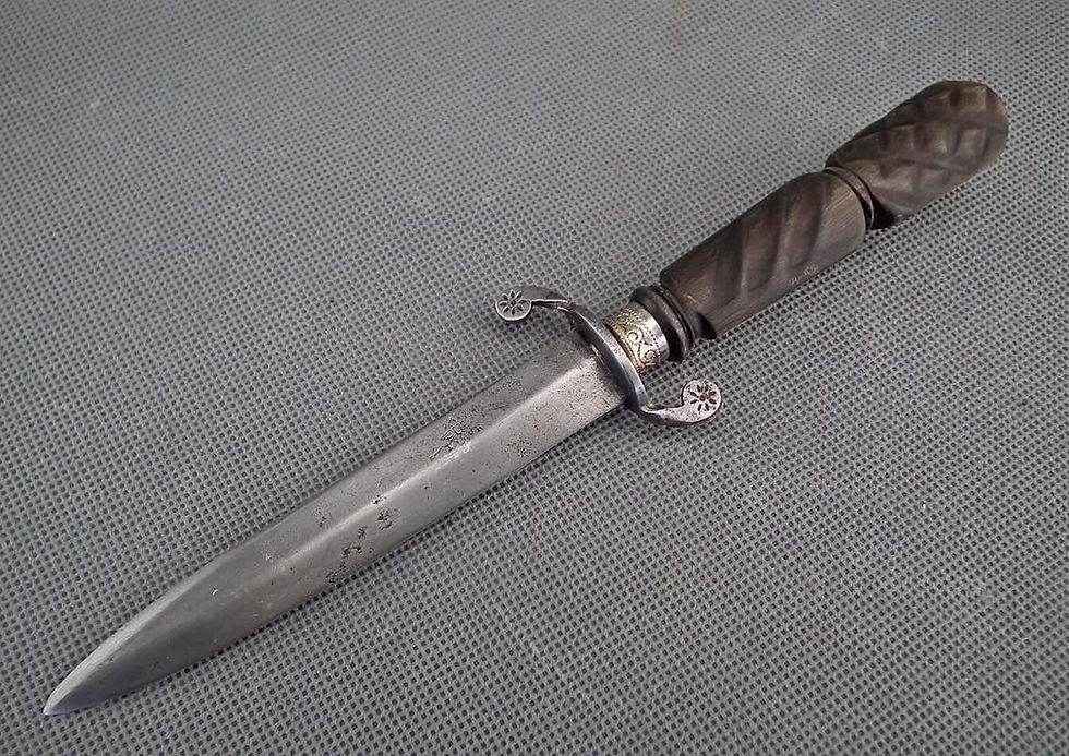 Antique 19th C Russian Dagger Stiletto Marked with Two Headed Russian Eagle