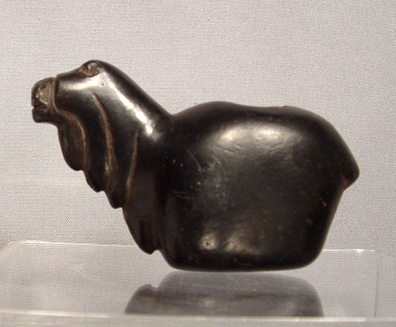 Thumbnail: Pre-Columbian Inca Black Stone Alpaca Conopa Vessel