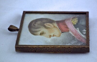 Thumbnail: Antique Early 19th century French Napoleonic Miniature Portrait Napoleon Bonaparte