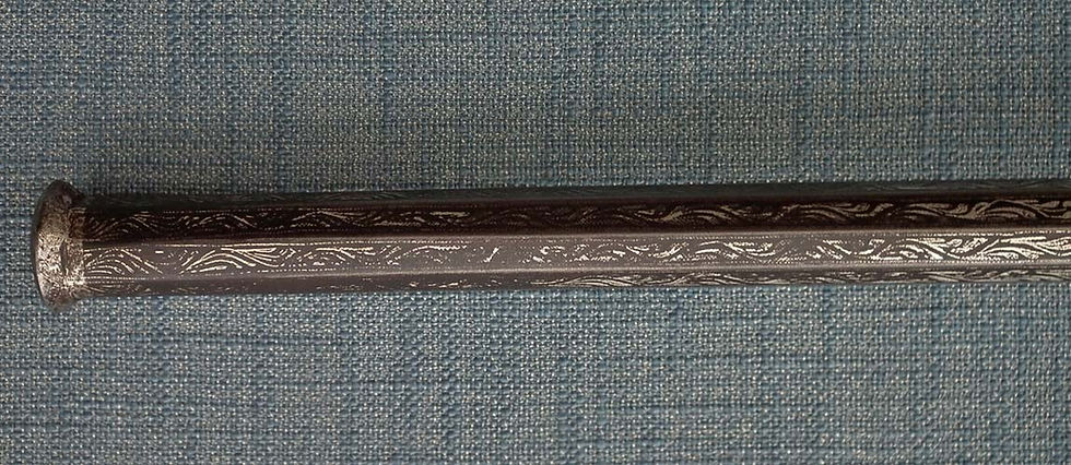 Thumbnail: Antique 18th Century Indo-Persian Islamic Silver Inlaid Steel Mace