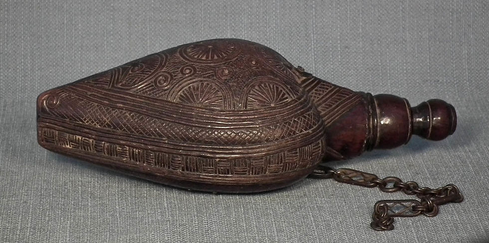 Thumbnail: Rare Antique 18th century Ukrainian Zaporozhian Cossack Gun Powder Flask