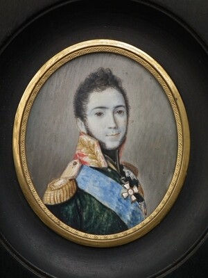 Thumbnail: Antique Russian General  Miniature Portrait Count Nikolay Mikhailovich Kamensky