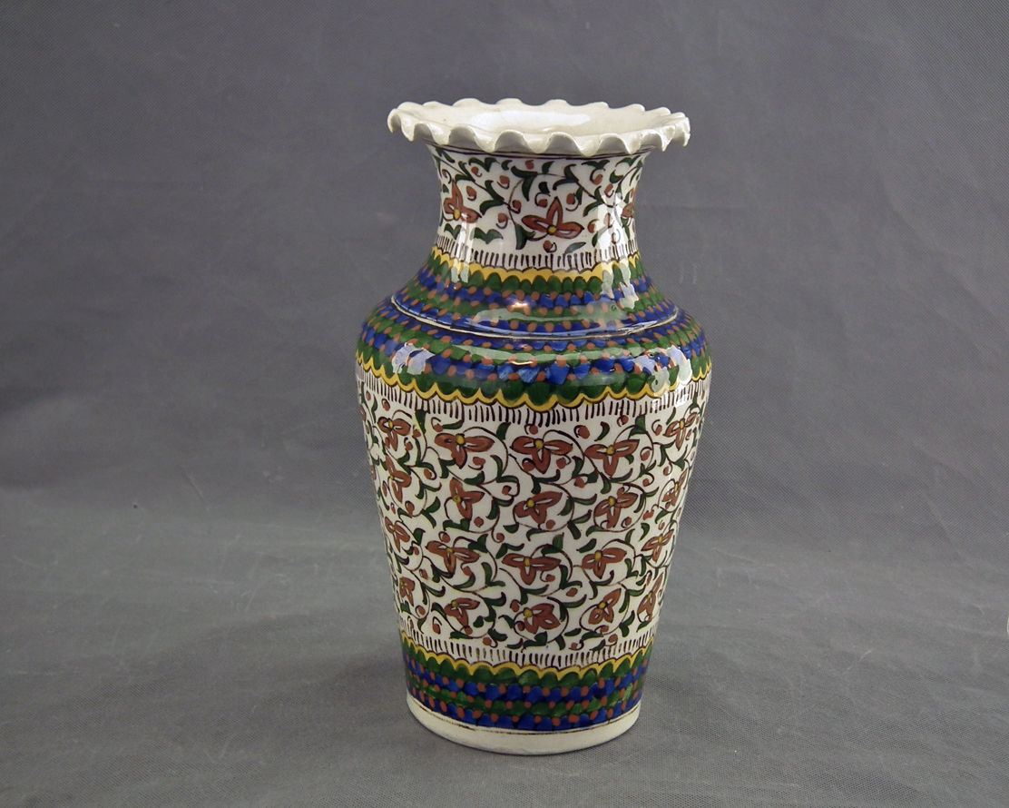 Antique 19th Century Turkish Ottoman Islamic Ceramic Kutahya Vase