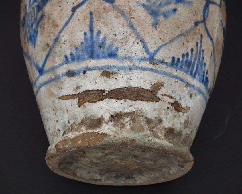 Thumbnail: Antique Medieval 15th Century Islamic Mamluk Blue and White Ceramic Jar