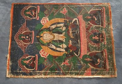 Thumbnail: Antique Tibetan Thangka Thanka Avalokiteshvara Buddha Tangka 18th 19th century