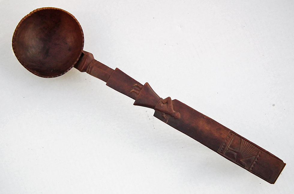 Thumbnail: Antique American Folk Art Early 20th Century Finely Carved Wooden Ladle