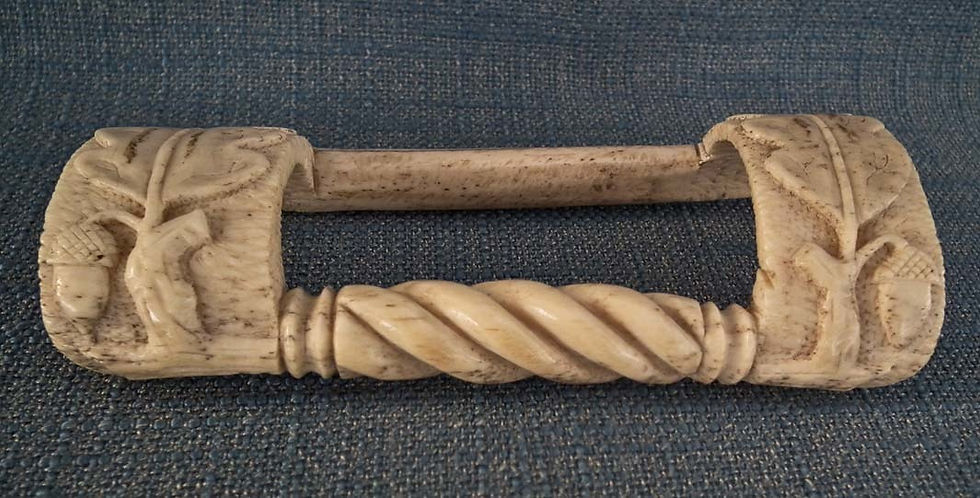 Thumbnail: Antique 17th-18th century Baroque German Carved Bone Belt Buckle