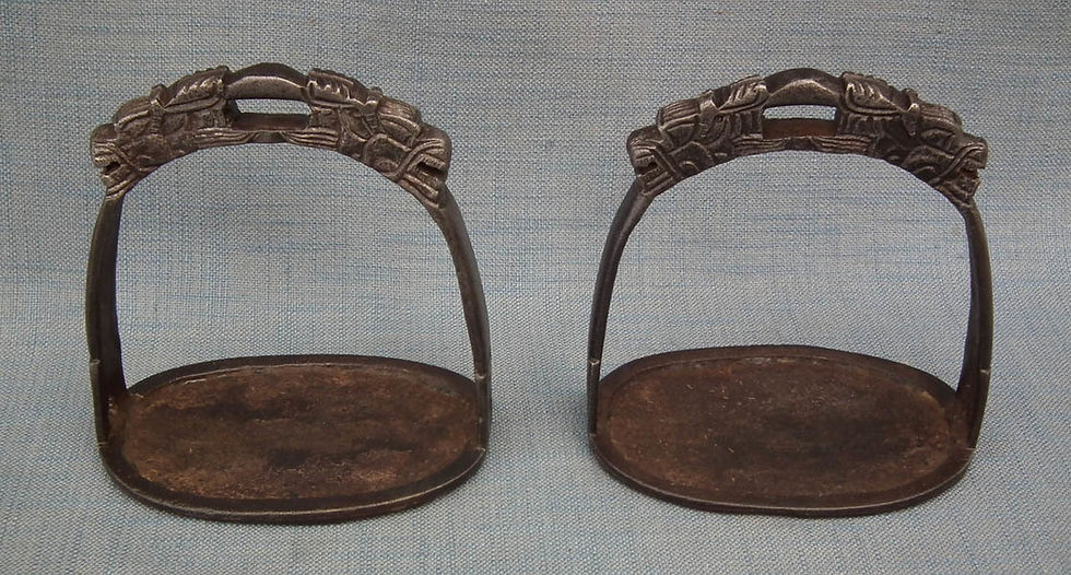 Thumbnail: Antique Chinese Ming Dynasty Warrior Horseman Horse Saddle Stirrups