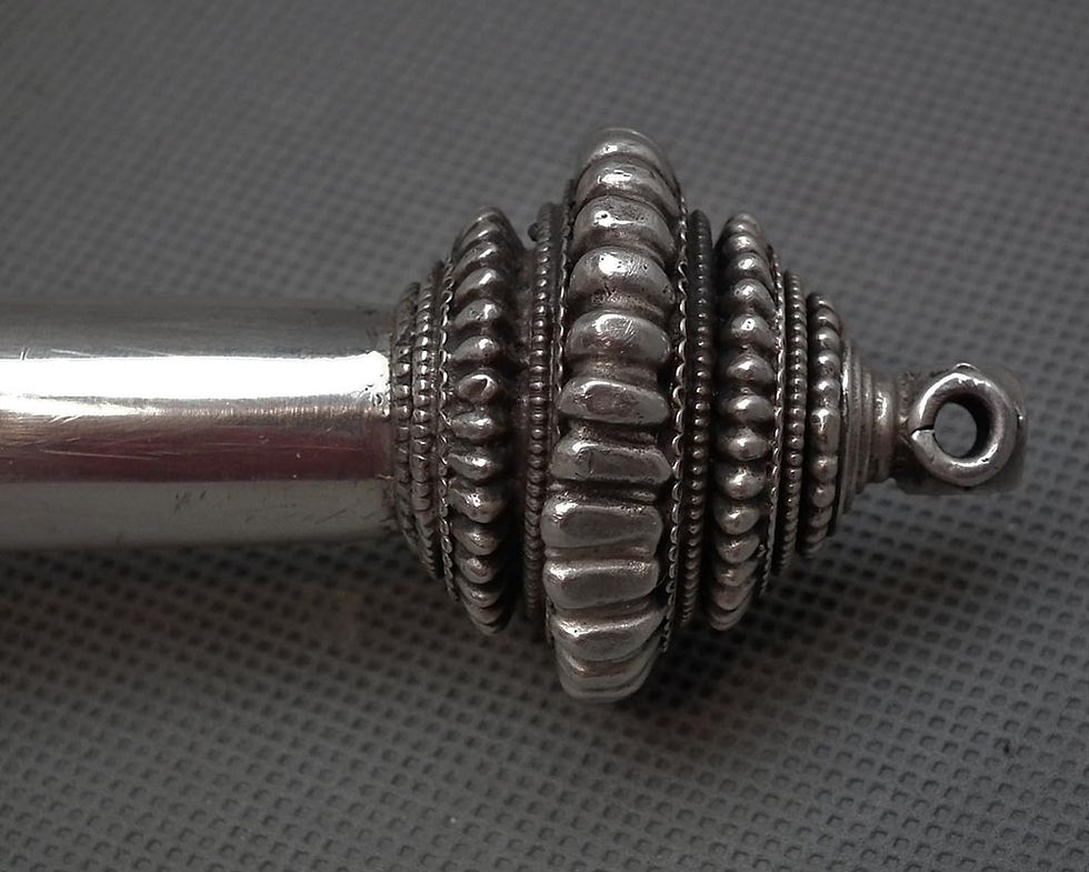 Thumbnail: Antique Indian Silver Fly Whisk Chauri Islamic Mughal India 18th Century