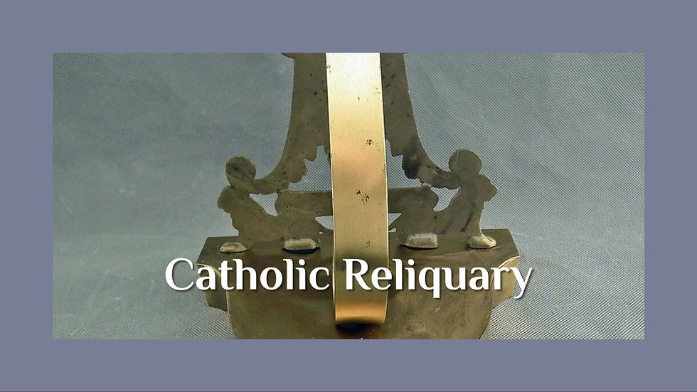 Thumbnail: Antique 19th Century French Empire Ormolu Bronze Catholic Reliquary