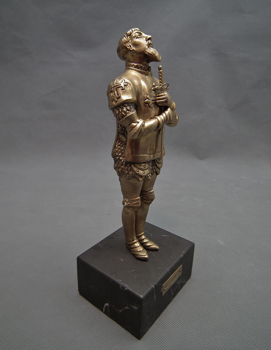 Thumbnail: Antique Portuguese Bronze Sculpture Portuguese knight St. Nuno Alvares Pereira