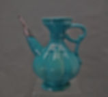 Antique 17th century Islamic Silver Mounted Safavid Turquoise Fritware Ewer