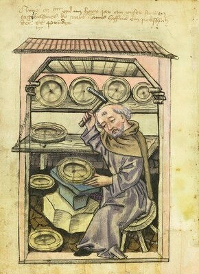 Thumbnail: Antique Late Gothic 16th century Nuremberg Brass Alms Dish Rare Pattern Virgin Mary Queen Of Heaven with Christ The Child