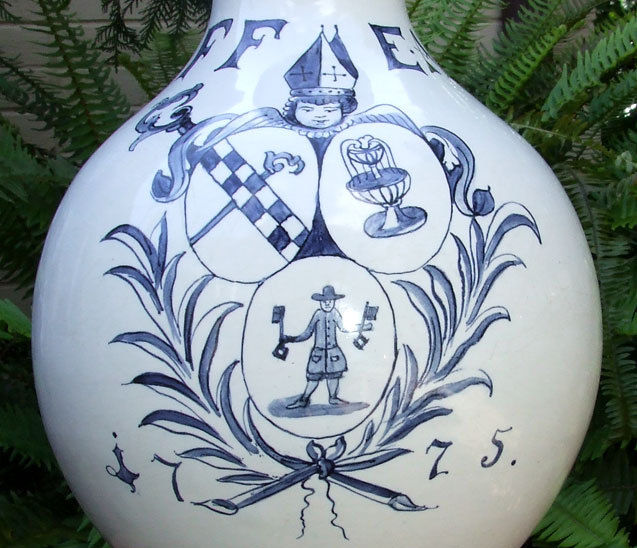 Thumbnail: Antique 18th century Hanau Faience Enghalskrug Jug